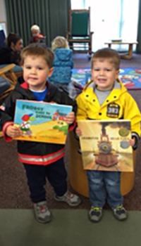 Wyatt and Cole at Chinn Park Library
