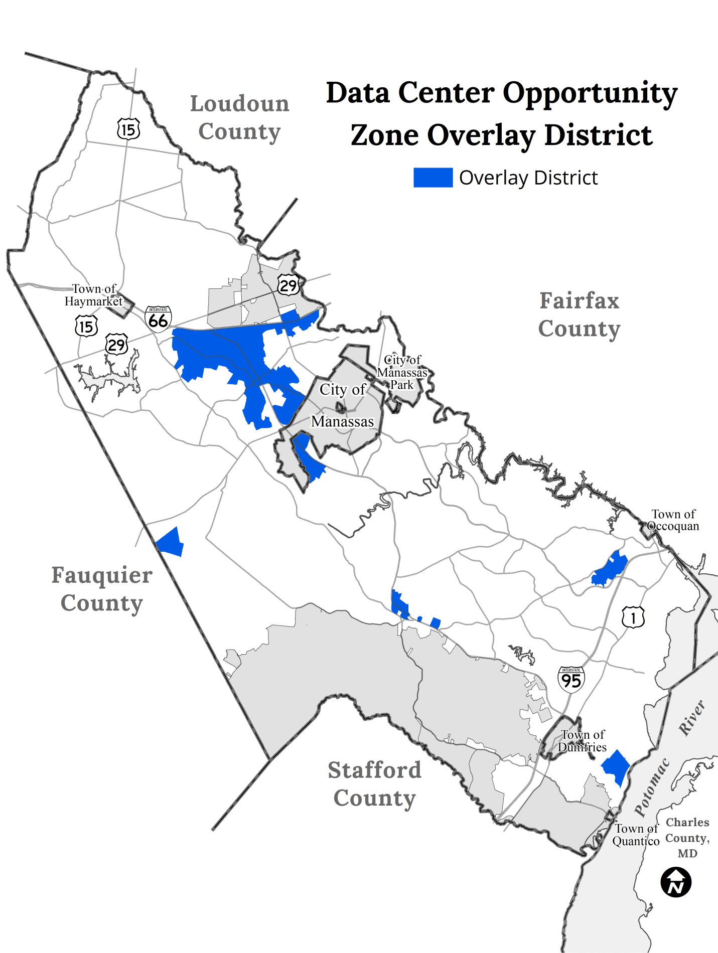 Data Center Overlay District Map