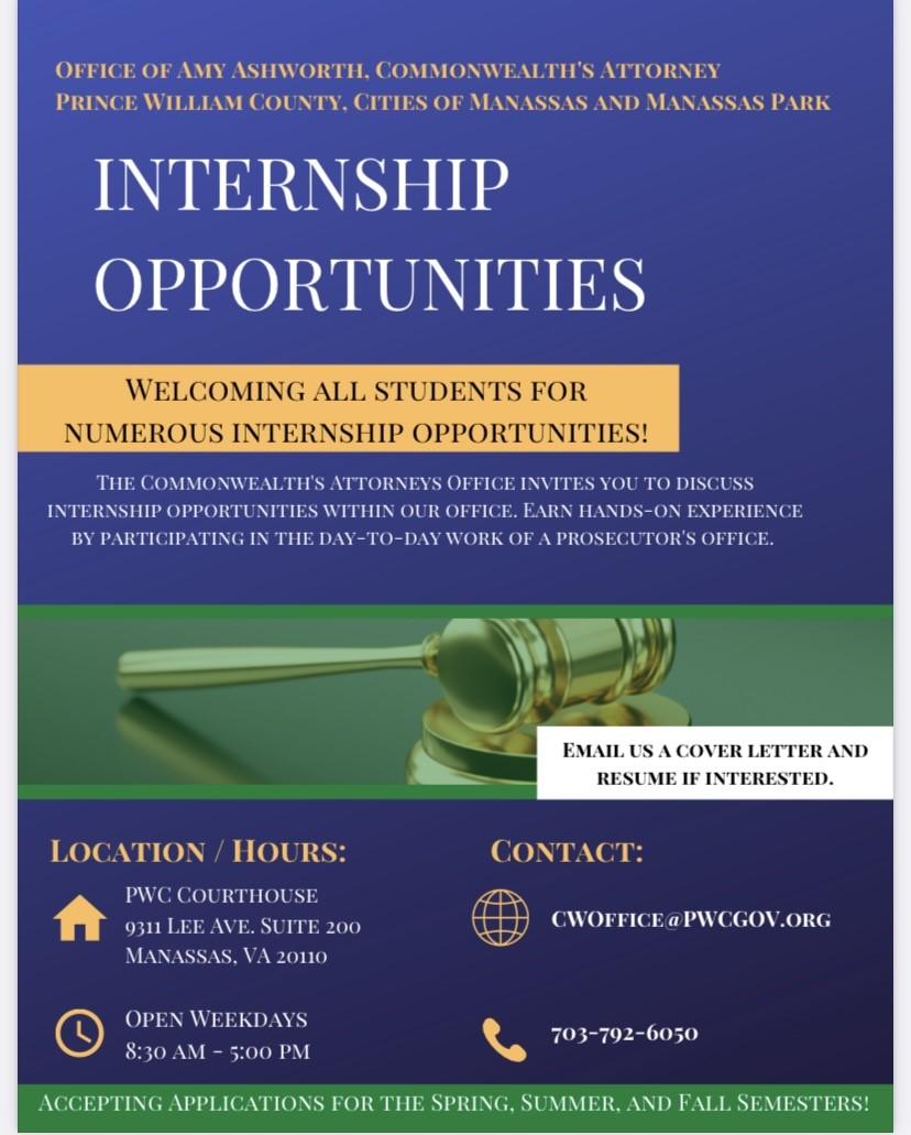 Internship opportunities flyer