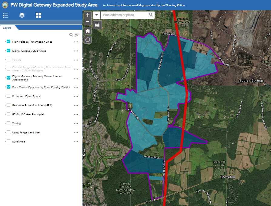 PW Digital Gateway Interactive Map