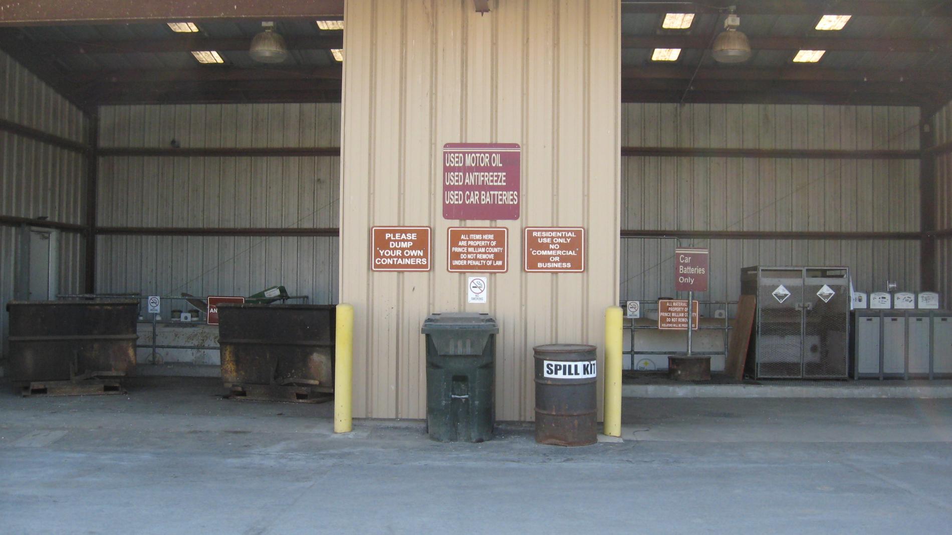 PW Landfill battery and auto fluids building