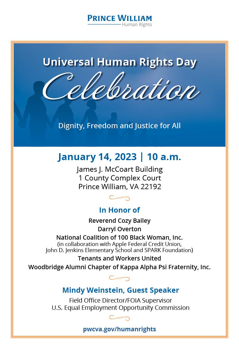 Universal Human Rights Day Celebration January 14 10 to 1