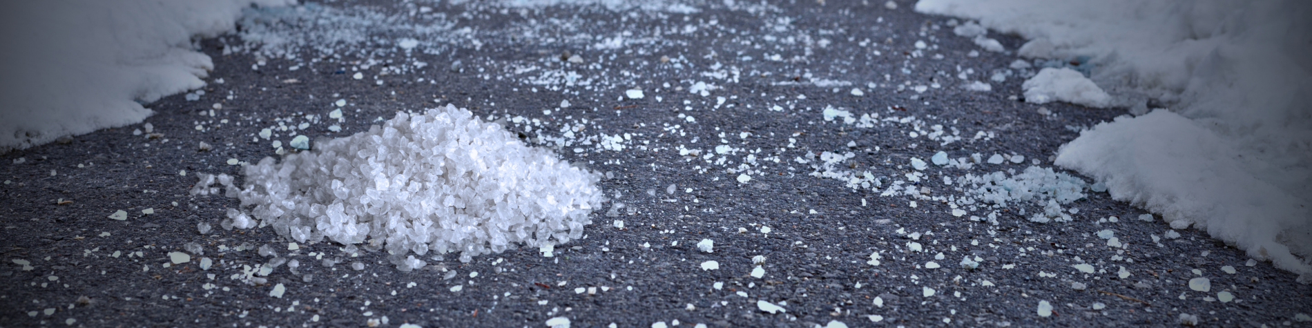 Salt on sidewalk
