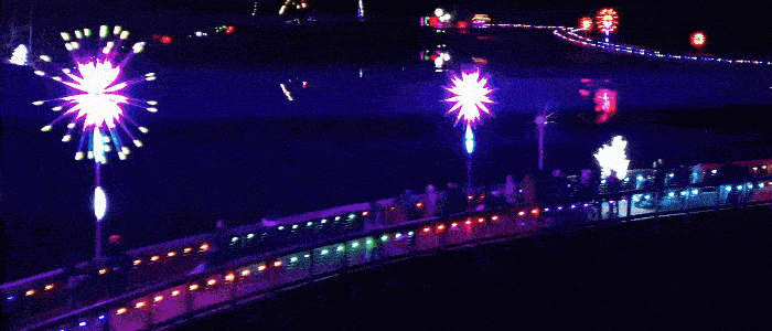 Holiday Walk of Lights Drone GIF