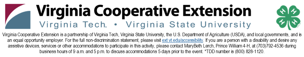 Virginia Cooperative Extension is a partnership of Virginia Tech, Virginia State University, the U.S. Department of Agriculture (USDA), and local governments, and is an equal opportunity employer. For the full non-discrimination statement, please visit ext.vt.edu/accessibility.