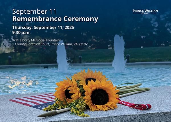 Image of sunflowers at the 9/11 Liberty Memorial Fountain
