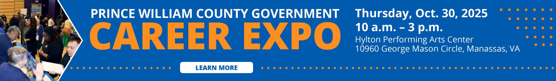 Banner with details for the upcoming Career Expo.