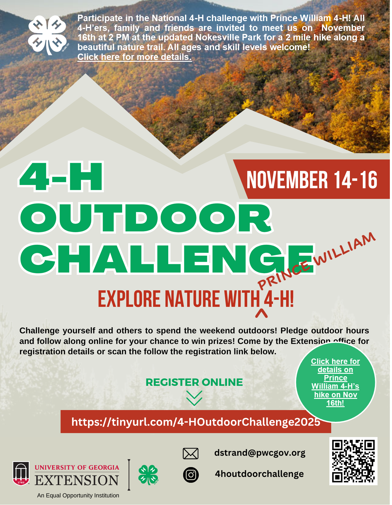 Prince William 4-H Outdoor Challenge - November Hike