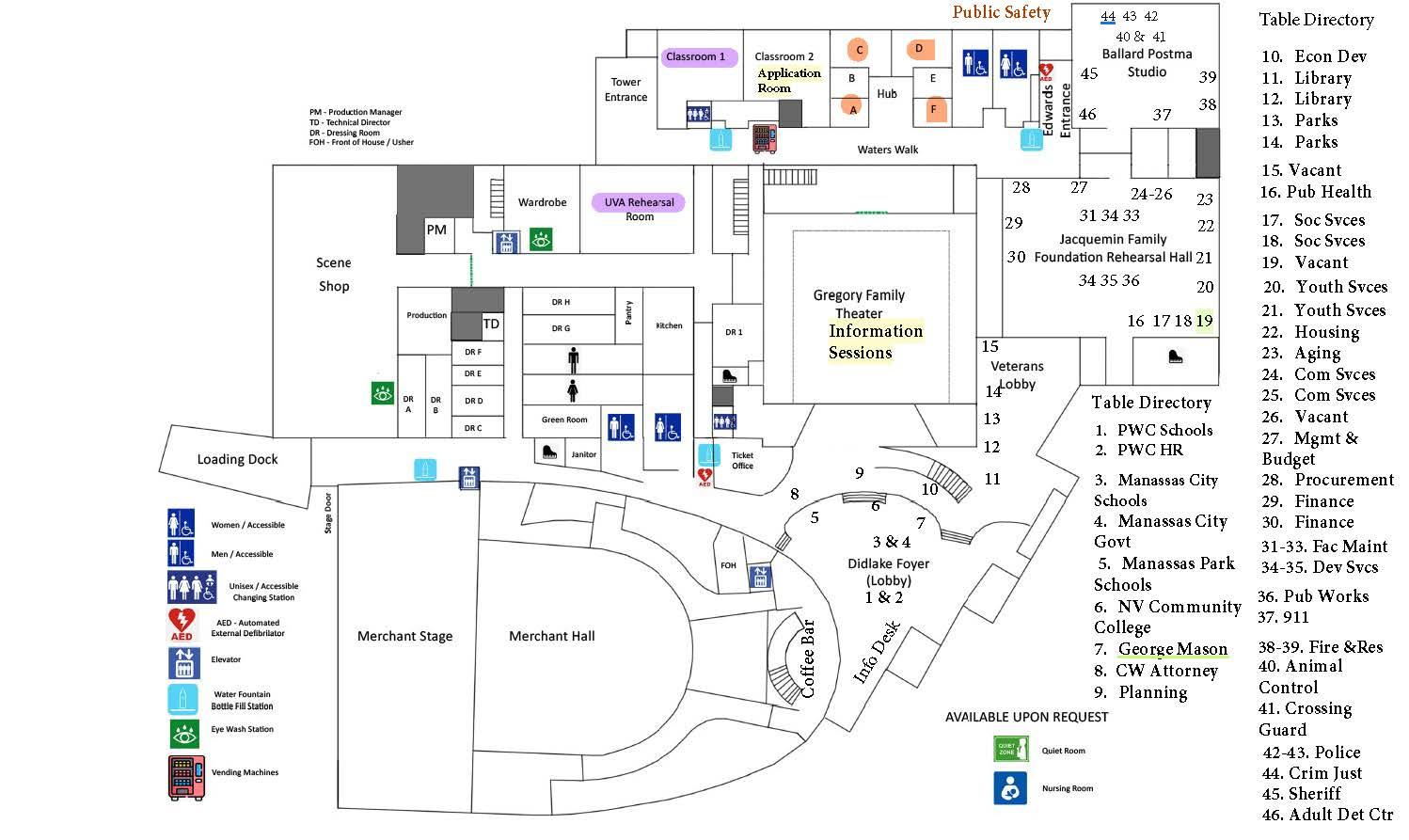 map of hylton and department table directory