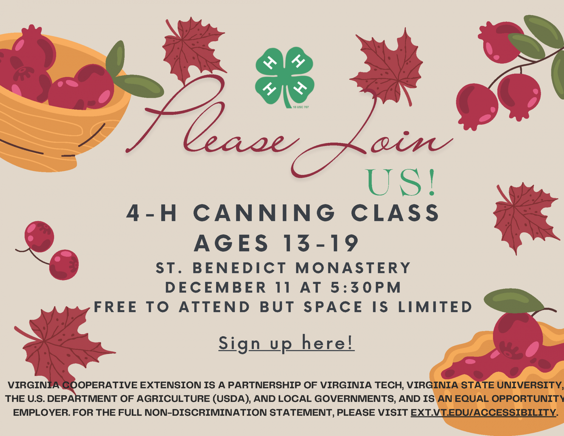 2025 Prince William 4-H Canning Class