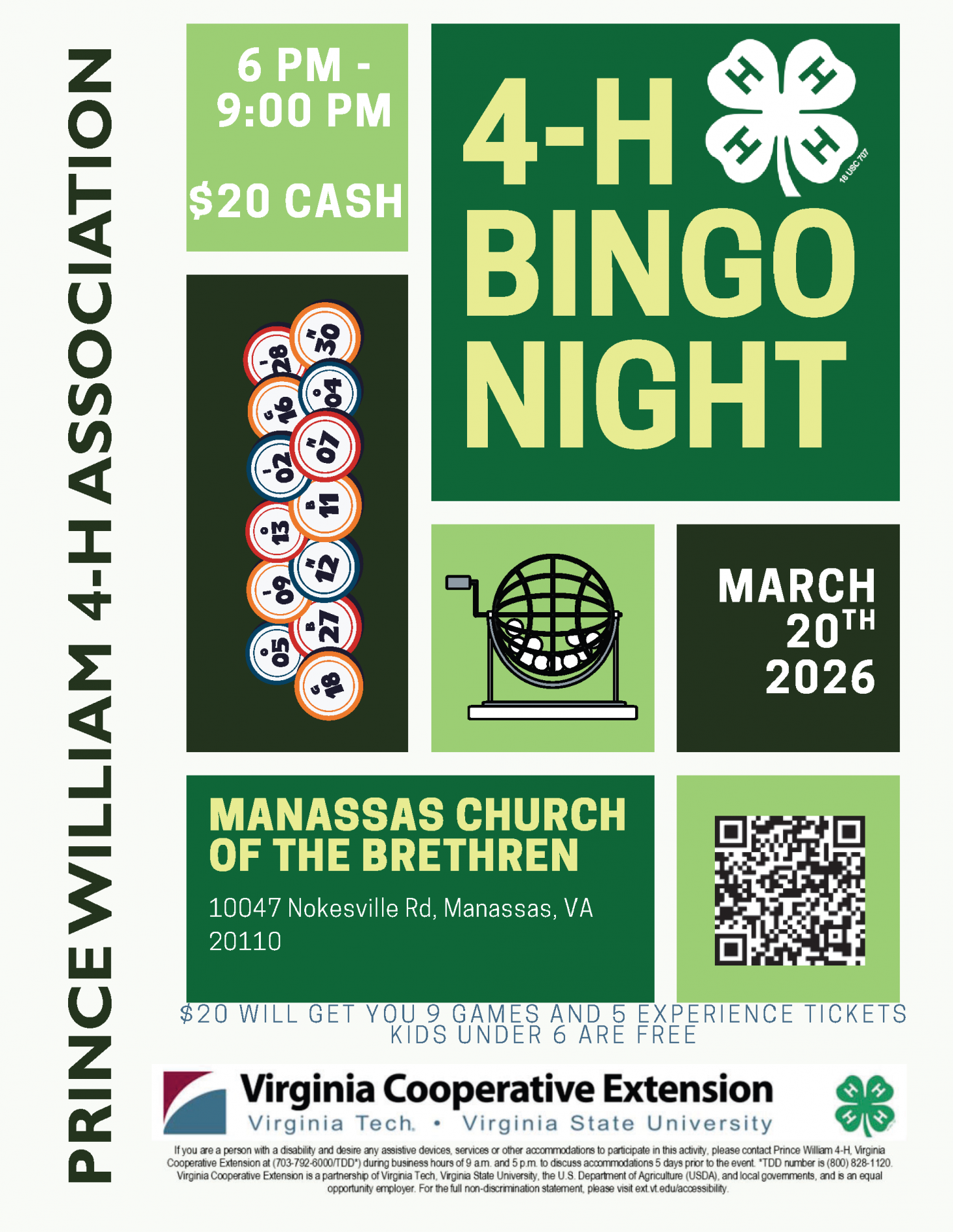 Prince William 4-H Association BINGO Night