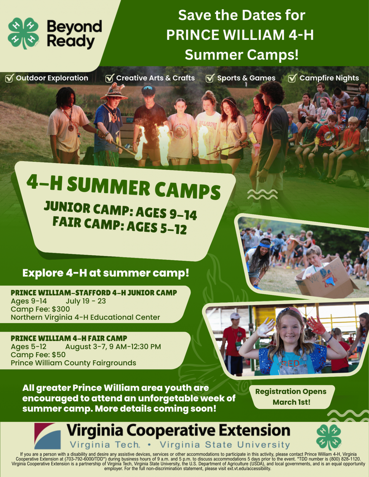 Save the Dates for Prince William 4-H Summer Camps