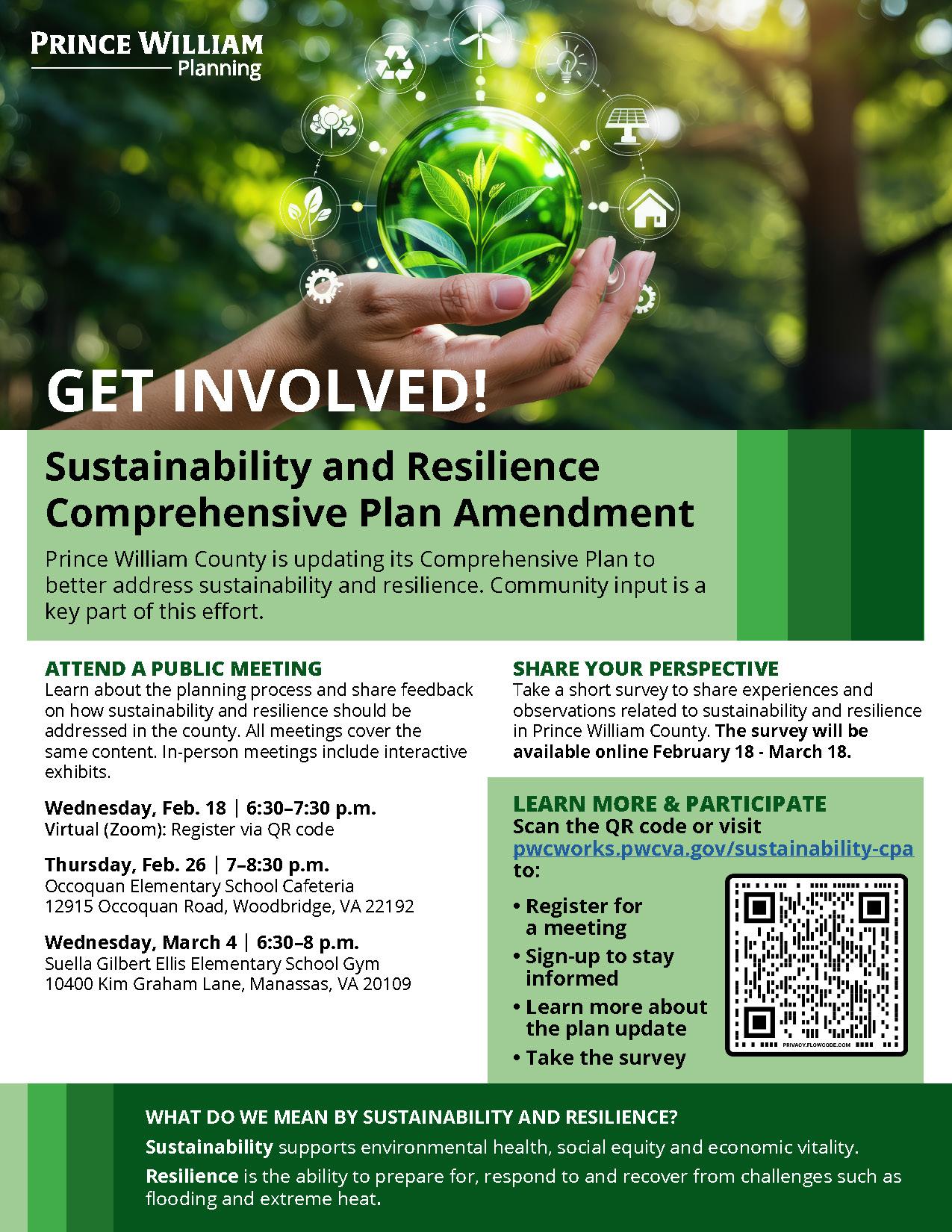 Get Involved! Sustainability and Resilience CPA Information Flyer