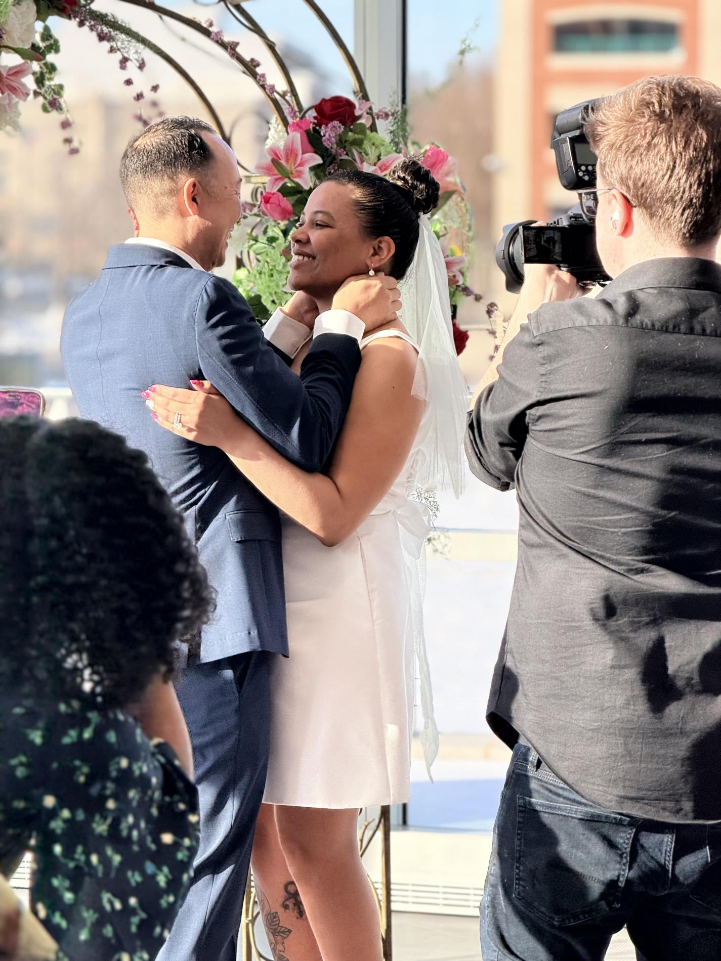 Couple embracing at Circuit Court Clerk's Valentine's Day Bash