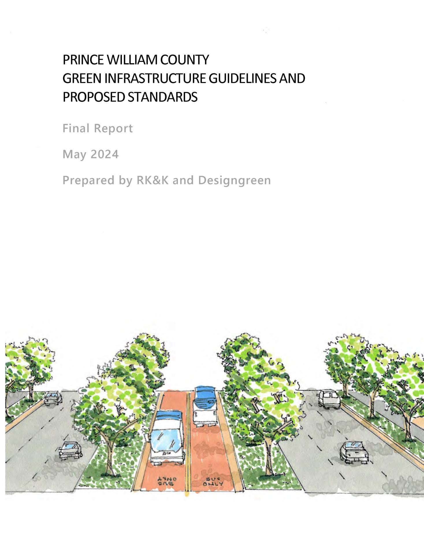 Cover page - Prince William County Green Infrastructure Guidelines and Proposed Standards Final Report - May 2024