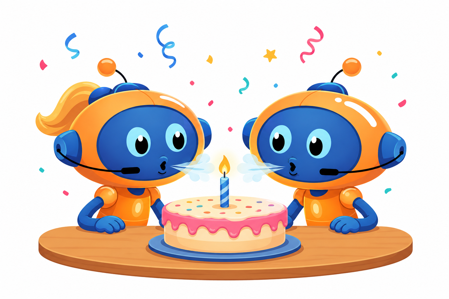 Will and Willow blow out a candle on a cake to celebrate 311's 1st birthday