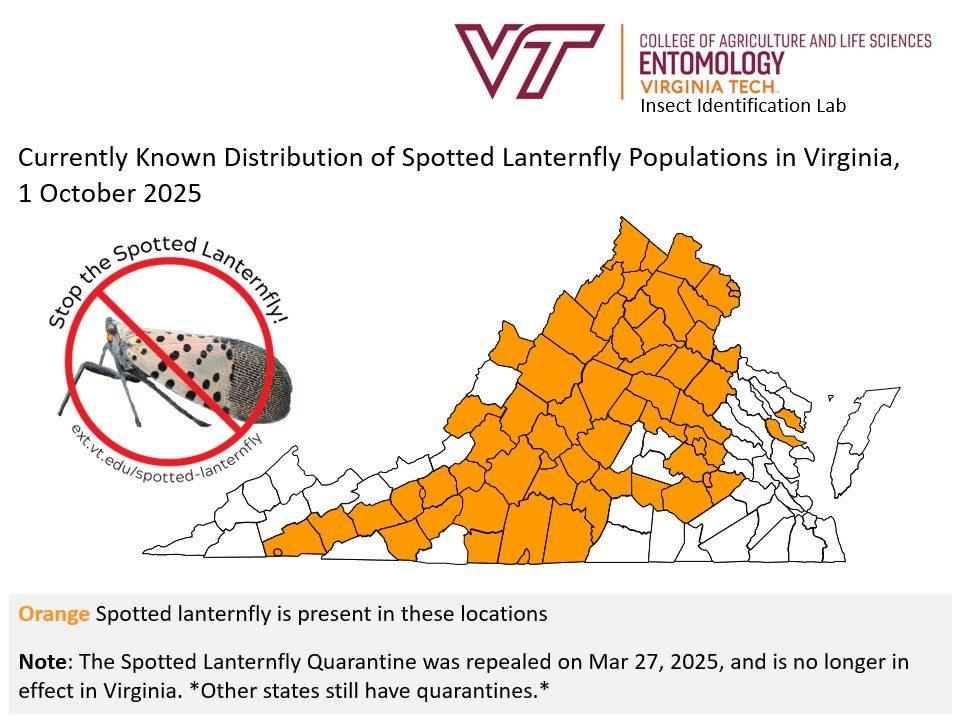 Virginia Tech 2025 SLF Distribution map