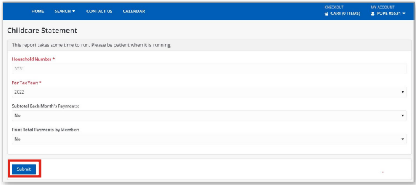 childcare statement household number autopopulate