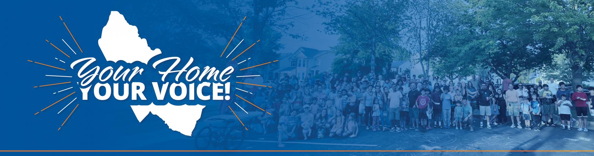 2026 community survey banner. Your home, your voice!