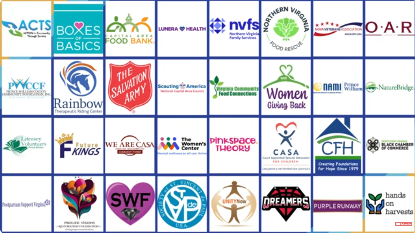 Logos of non-profit organizations being helped by the Community Partners program